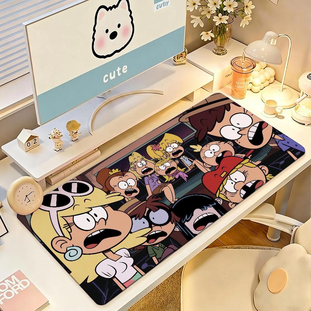 Cartoon The L-Loud H-House Mouse Pad Square Office Gaming Desk Mat Waterproof Non-Slip Rubber Decorative