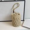 Summer New Fashionable Trendy Women's Bag High Quality Grass Woven Tote Bag Bucket Shape Drawstring Handbags