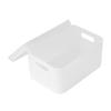 Desktop Cosmetic Organizer Plastic Frosted Clear with Lid Makeup Storage Box for Bedroom L Size
