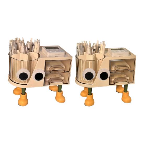 Подставка для карандашей большой вместимости, вращающийся на 360 градусов органайзер для стола, многослойное зонированное решение для хранения ручек, линеек, ножниц, офисная настольная стойка