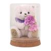 Birthday Teddy Bear Mini Flower Glass Gift Tete [Petit Lou] & Bouquet, (June)