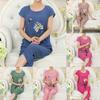 Middle-aged and Elderly Pajamas Women's Summer Suits Summer Tops T-shirts Pants Two-piece Home Clothes
