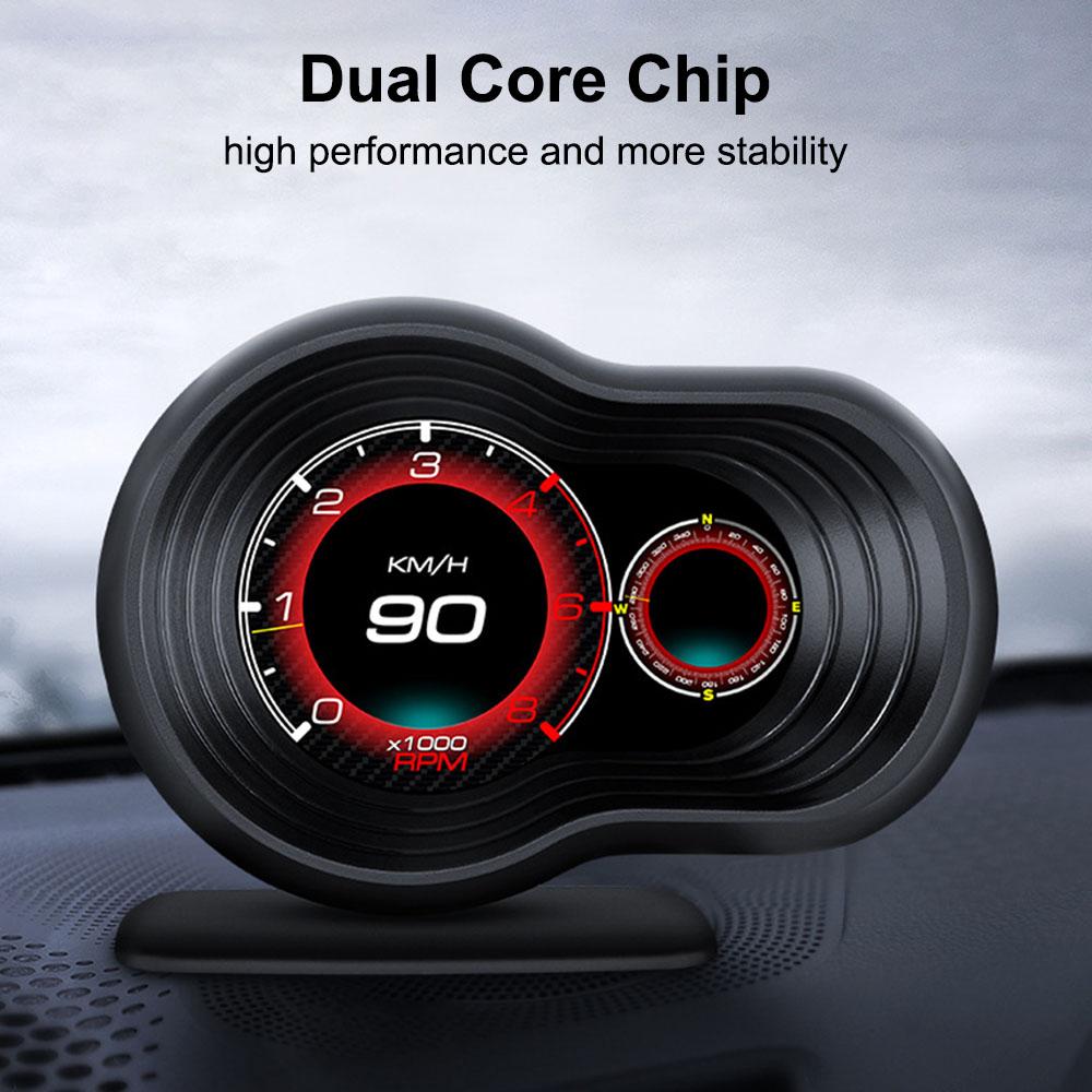 3.5 Inch Car HUD Overspeed Alarm Speedometer Multi Functional Tester Digital Universal F9 EOBD OBD Head Up Display