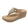 Ethnic Style Sandals Thailand Travel Beach Bohemian Beaded Retro Slope with Large Size Slippers