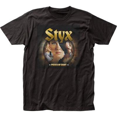 Styx Pieces Of Eight Мужская футболка Рок-н-ролл Классическая футболка группы Новая черная