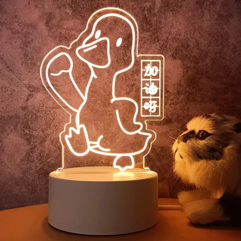 3D лампы акриловые светодиодные ночные огни медведь динозавр детский ночник светодиодный для украшения спальни Рождественский декор сувениры для свадебной вечеринки