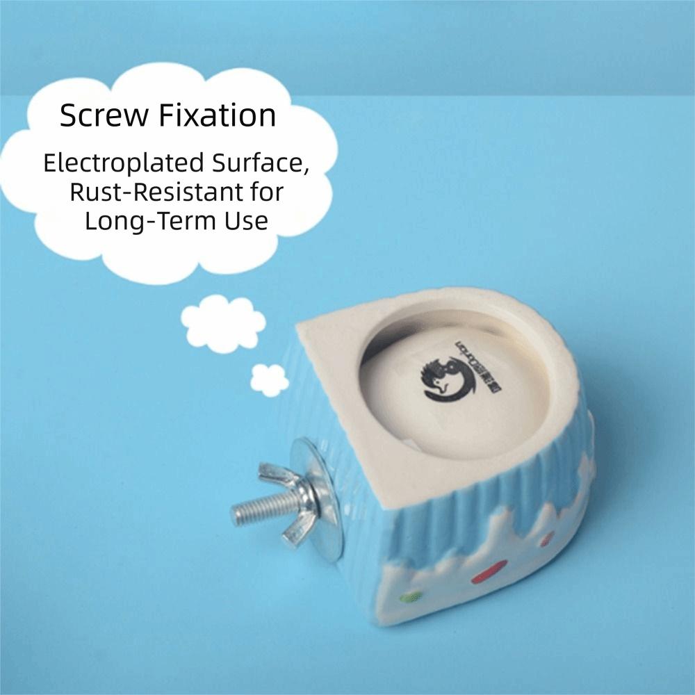 Large Capacity Ceramic Hamster Food Bowl Fixed Bowl Automatic Feeder Hangable Food Bowl Small Pets
