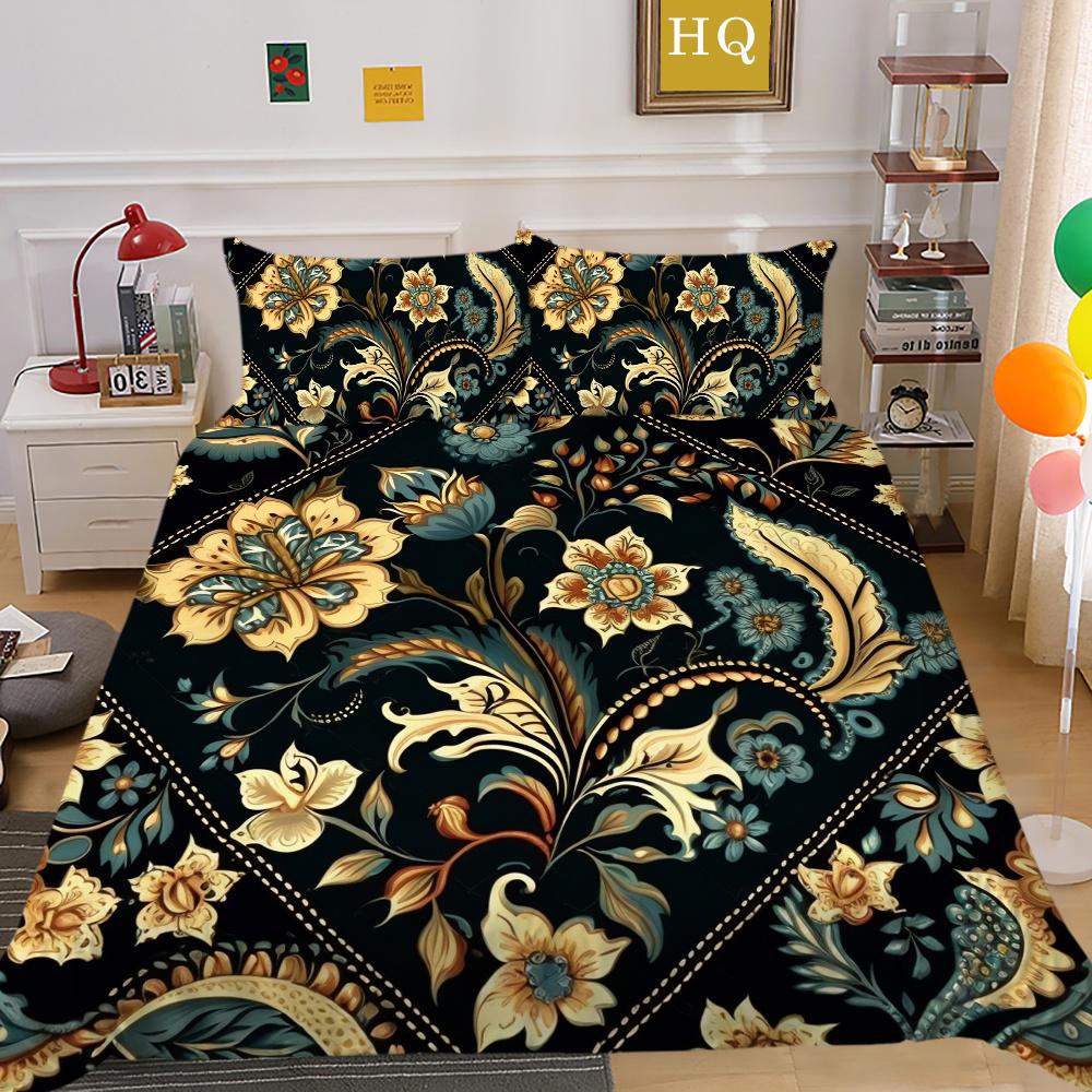 3D Роскошный женский пододеяльник с цветочным принтом, комплект королевского размера для спальни, декор из полиэстера, домашнее постельное белье