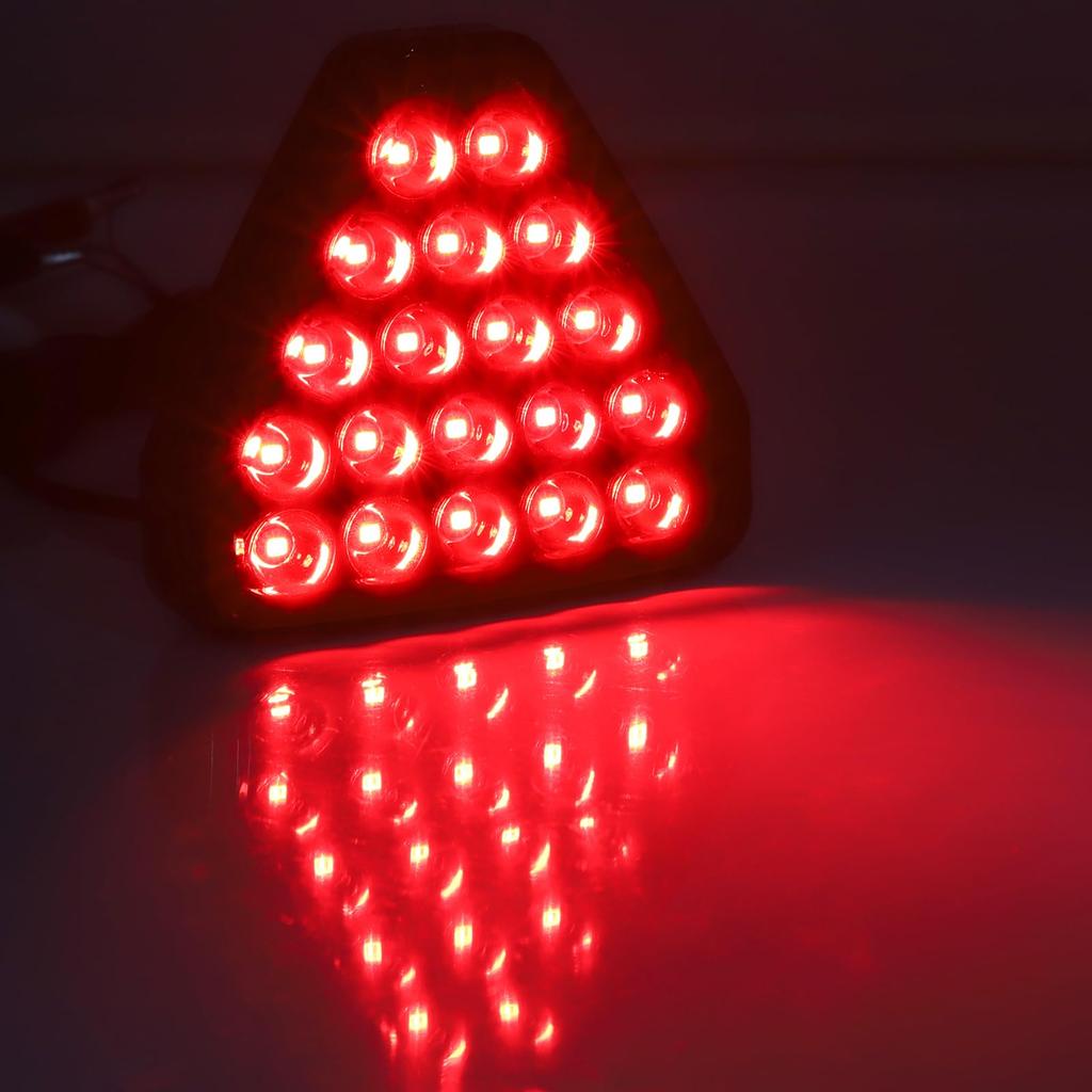 Aoling Задний противотуманный фонарь F112V Задний противотуманный фонарь Центральный 20-контактный красный постоянный мигающий свет Встроенный компенсатор стоп-сигнал Треугольный стоп-сигнал Светодиодный маленький