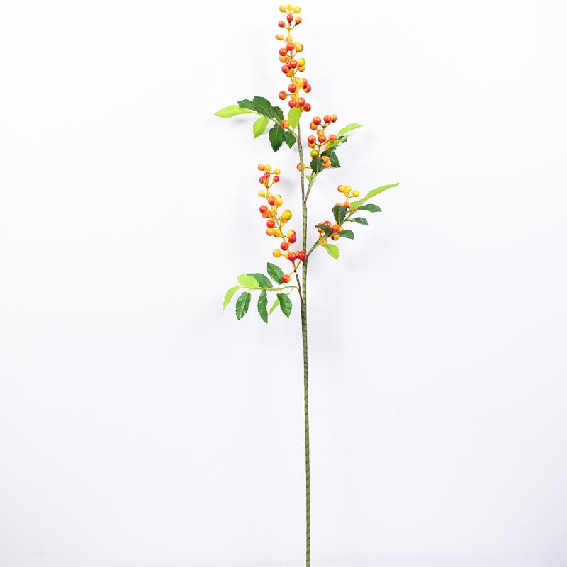 4 Forked Leaves Red Fruit Simulation Foam Berry Red Fa Cai Fruit Home Decoration Wedding Cross-border Christmas Berry Fake Flower