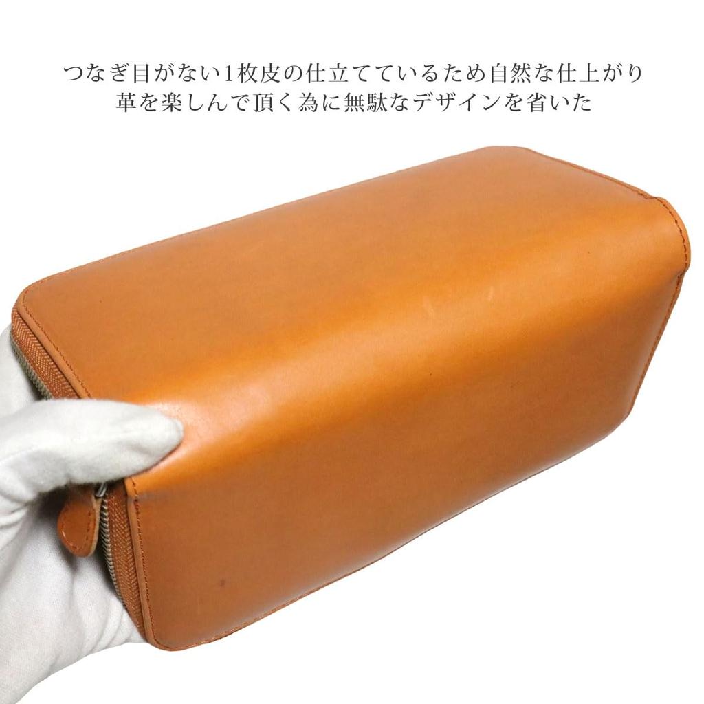 Bercute Зеленый Кошелек Длинный из Кожи Точиги для Мужчин и Женщин, Кошелек из Кожи Химедзи, Сделано в Японии, Натуральная Кожа, Круглая Молния, Тонкий, Большой