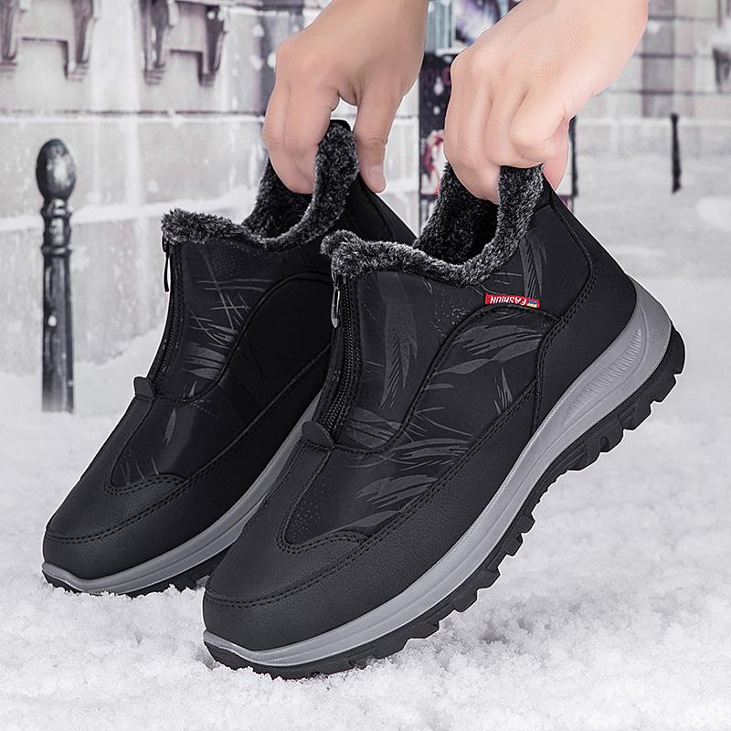 Модные зимние ботинки для снега, мужские повседневные ботинки без застежек, теплые меховые удобные кроссовки, нескользящие ботинки, мужская обувь Zapatos Hombre2024