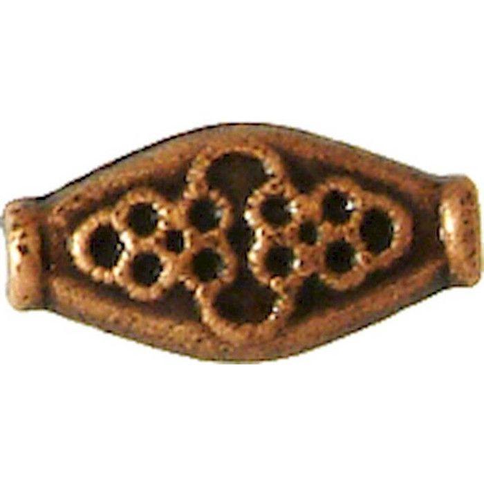 MégaCréa - Perle métal olive plat 15 mm Cuivré (10 pièces)