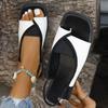 2024 High Quality Shoes for Women Slip-on Women's Sandals Summer Daily Sandals Women Fashion Square Toe Set of Toes Flat Sandal