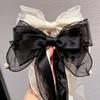 Korean Elegant Sweet Large Bow Hair Clip Women Ponytail Ribbon Temperament Premium Feeling Hairpin Party Headpieces