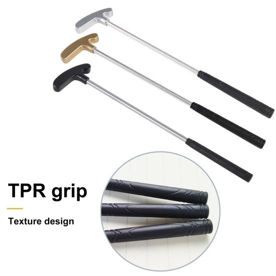 1 Set Mini Golf Putter Club with 2 Golf Balls TPR Grip Right Left Handed Stainless Steel Golf Club Kids Adults Table Game Golf Putter Training