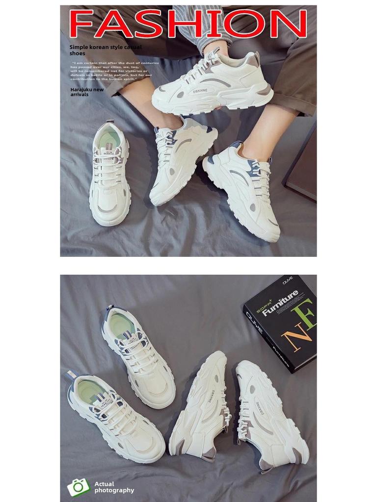 Весенние модные мужские повседневные спортивные туфли Dad Shoes 2024 года — универсальные кроссовки для сёрфинга с бархатной подкладкой для тепла.