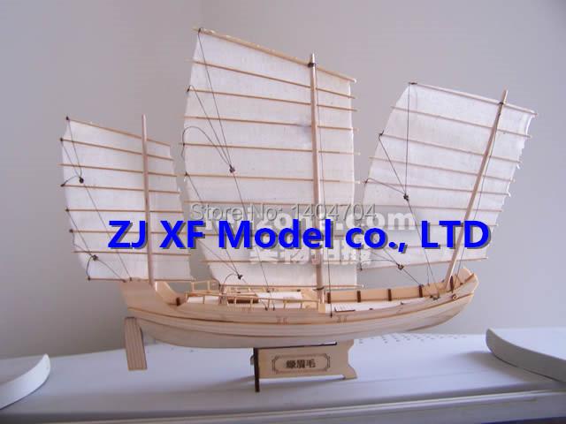 Scale 1:148 Ship Model Building Kit Ancient Chinese Sailboat Green Eyebrows Of Zheng He'S Armada Ship