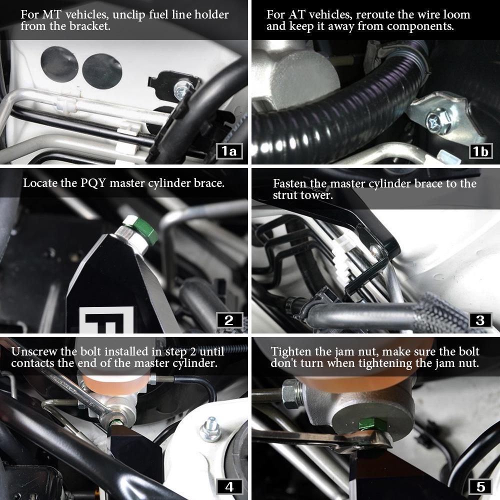 Распорка главного тормозного цилиндра для Subaru BRZ/Scion FR-S/Toyota 86 с логотипом PQY, установленным на стойке стойки