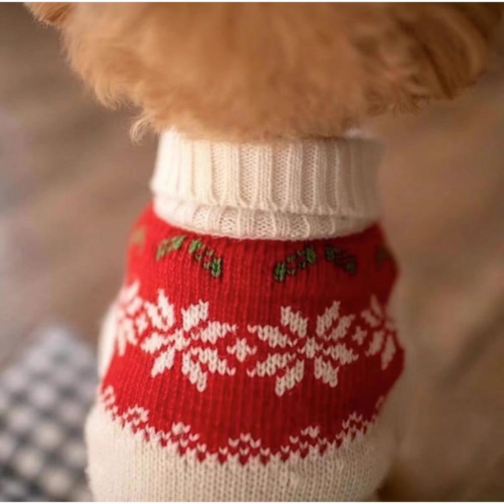 Puppy Dog Sweater Teddy Bigbear Small Dog Cat Two Feet Knit Autumn Winter Snowflake Christmas Pet Clothing