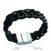 [J0106] - Mixed Steel Bracelet 'Peaceful' Black / Steel - 20 Mm