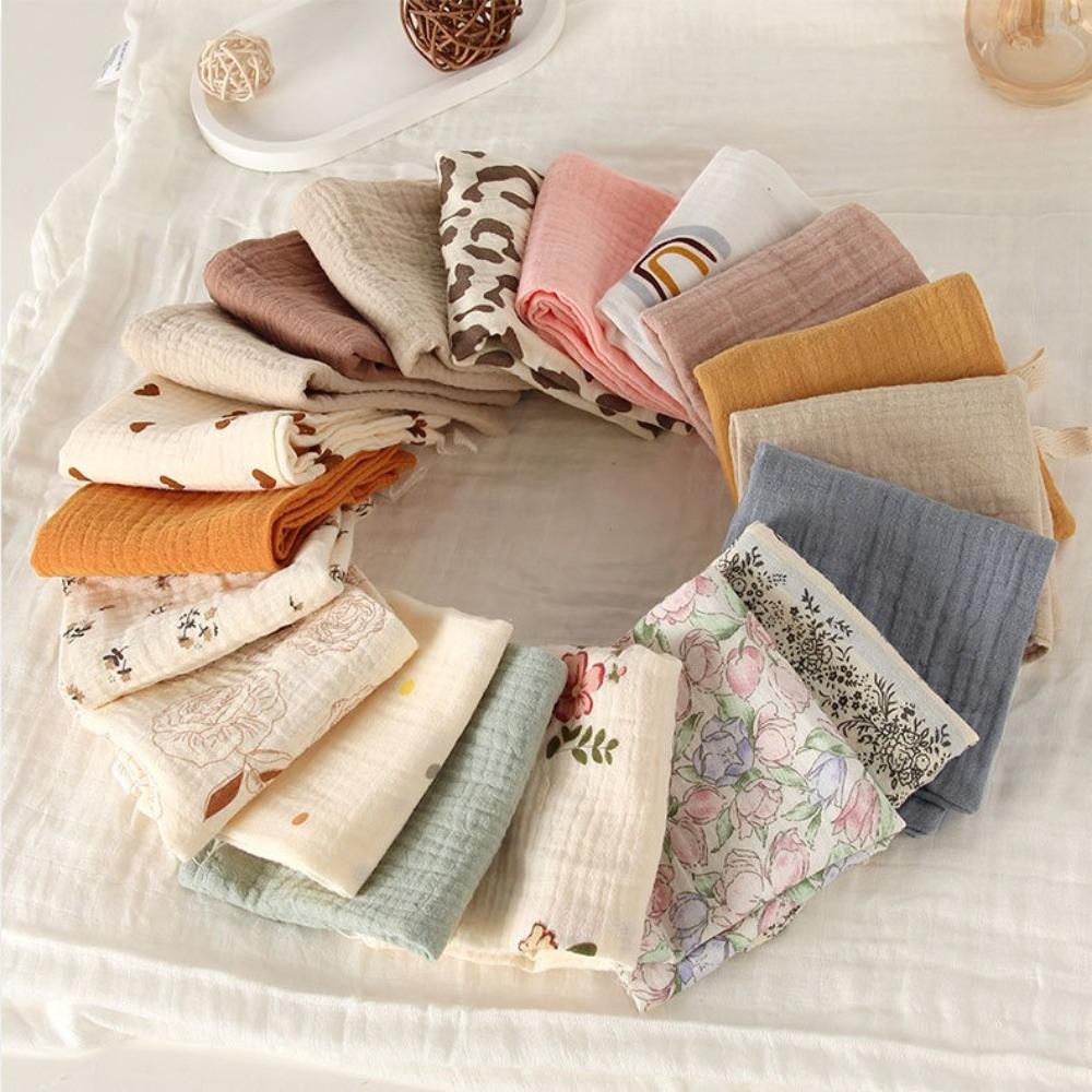 3/5Pcs Soft Baby Cotton Washcloth 6-Layer Pure Cotton Square Towels Newborn Burp Cloth