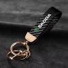 LZIE8 Leather Carbon Fiber Car Keychain Zinc Alloy Keyrings For Skoda Octavia Kodiaq Superb Rapid Karoq Fabia Kamiq Roomster Citigo A5