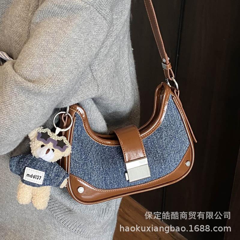 Ретро сумка женская 2025 новая осень и зима универсальная сумка-мессенджер простая в этом году популярная на плечо подмышку сумка-ведро