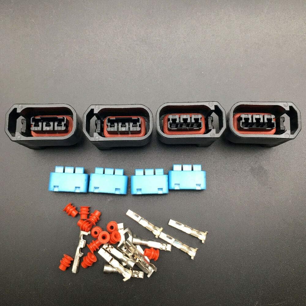 4PCS Compatible with Honda S2000 F20 F22 3-Pin Ignition Coil Pack Connector Plug Housing