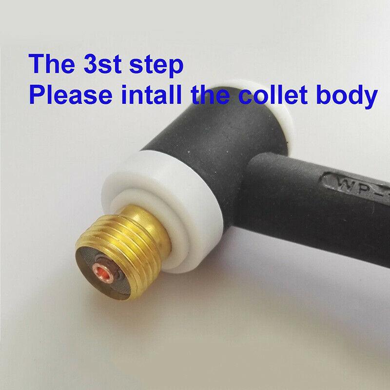 Корпус цанги Короткая газовая линза #12 Комплект термостойкого стекла Изоляторы газовой линзы