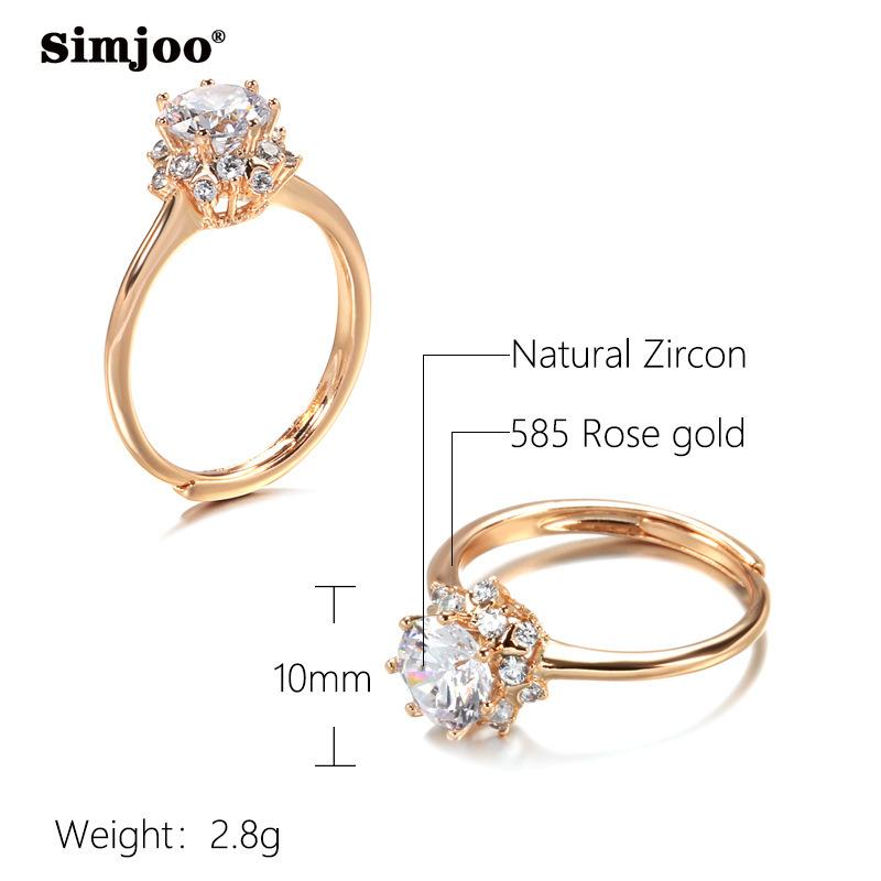 SIMJOO Personalized Rose Gold Ring High Sense Opening Ring Wedding Jewelry
