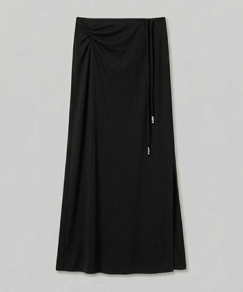 Chix Metal Tip Strap Drape Maxi Skirt Black