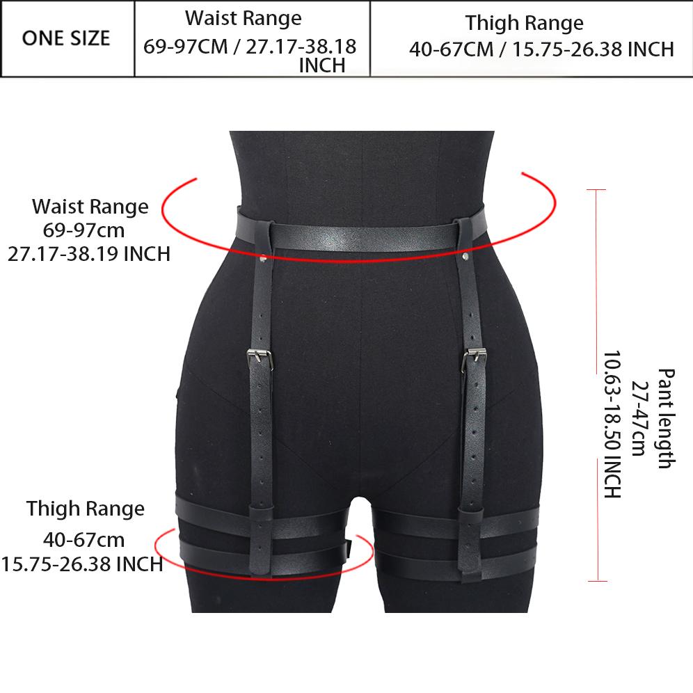 Женская модная подвязка, подвязка из искусственной кожи, декоративный ремень с шипами, регулируемая готическая подвязка, женское готическое белье, бондаж