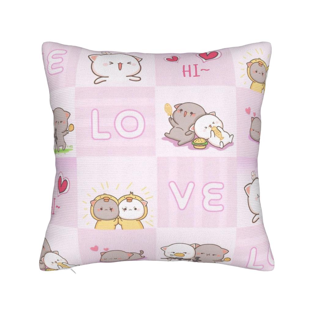 I Love You Bear and Panda Bubu Dudu Bear Pillowcase Soft Fabric Cushion Cover Gift  Pillow Case Cover Home Zipper Xcm