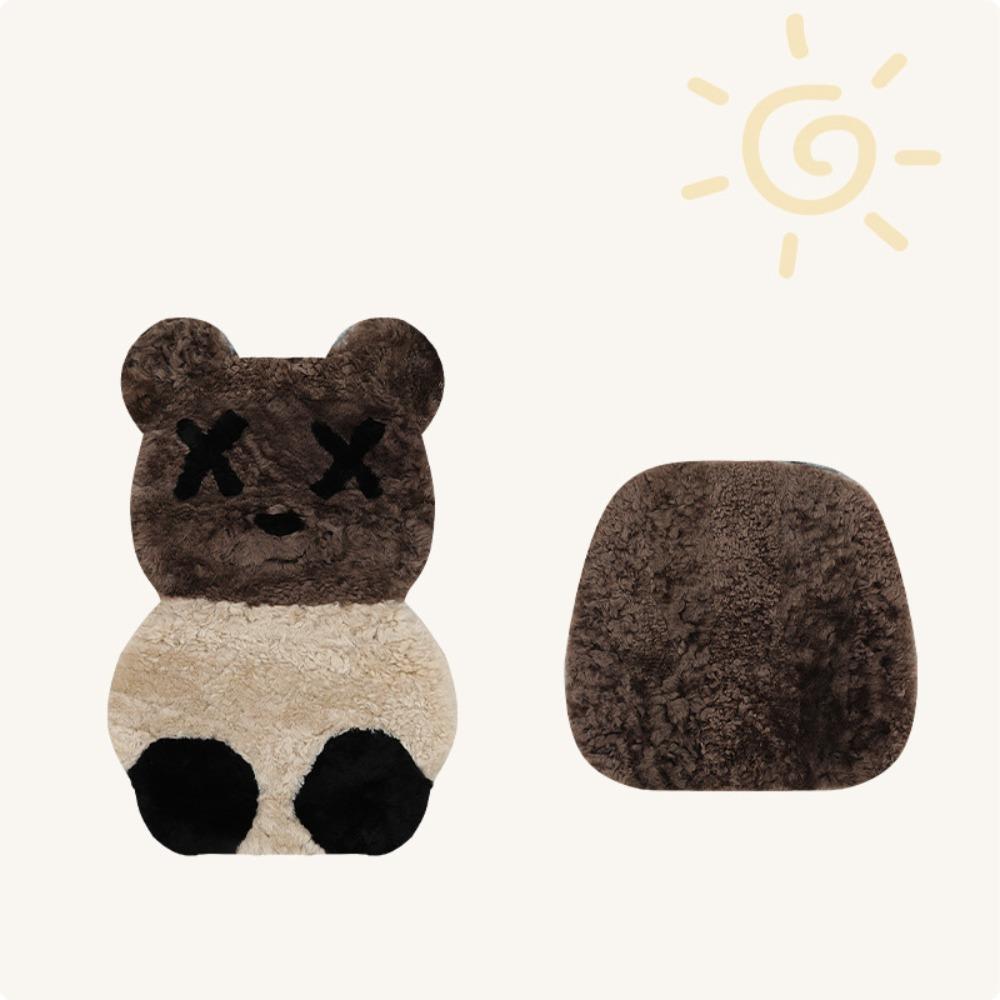 Утолщенная подушка для сиденья автомобиля с изображением медведя, мягкий чехол для сиденья автомобиля, прочная теплая подушка с изображением мультяшного автомобиля для холодной погоды