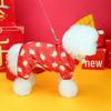Festive New Year's Koi Dog Outfit: Teddy & Bichon Puppy Traction Jumpsuit
