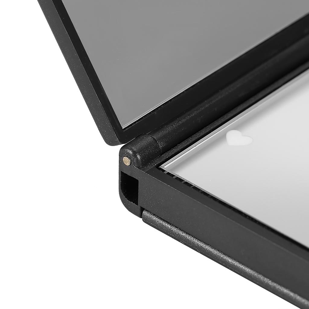 1pc Tri  Sided Foldable 8 Led Brightness Lights Desktop Table Makeup Cosmetic Mirror (Black)