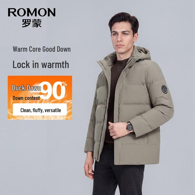 ROMON Men's Detachable Hood Down Jacket