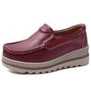 Genuine Leather Height Increase Platform Shoes Women Spring Slip-on Mother Wedges Casual Sneakers Ladies Platform Walking Shoes