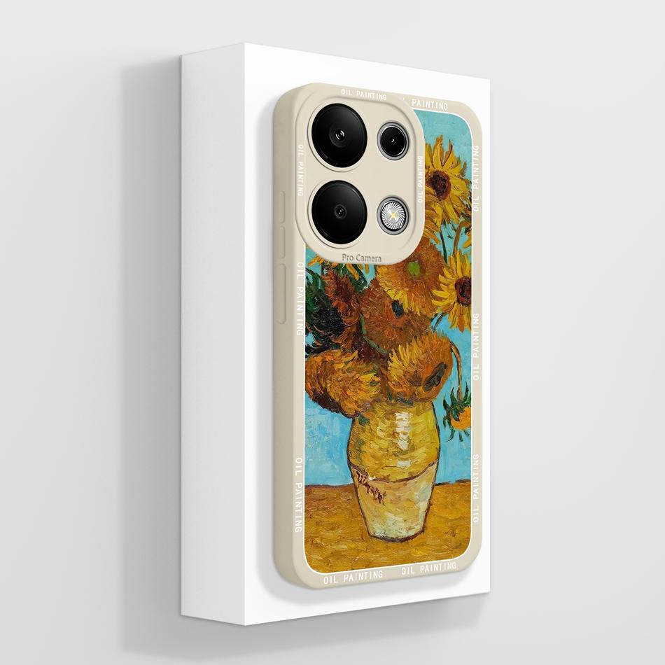For Poco M6 Pro Case Oil Painting Phone Cover Soft Liquid Silicone Shockproof Bumper For Xiaomi Poco M6 Pro 4G Carcasa Protector
