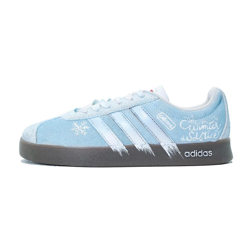 Adidas VL COURT 2.0 Wear resistant And Lightweight Low top Skateboard Shoes Unisex Light Blue HQ1802(Team1375-BAG)