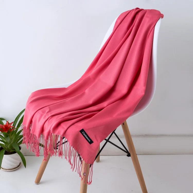 Desgine Brand Solid Women Cashmere Scarf Autumn Winter Warm Shawls Wraps 2025Men's Pashmina Tassels Scarves Female Foulard Mujer