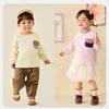 Mini Balabala Kids' Colorblock Pure Cotton Long-Sleeve T-Shirt