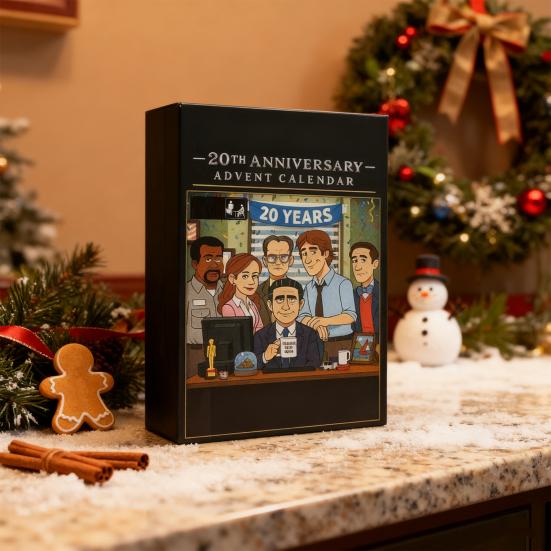 Офис 20-летний юбилей Адвент-календарь 2025 24 дня Акриловое украшение с темами телешоу Рождественский декор для обратного отсчета для фанатов и коллекционеров