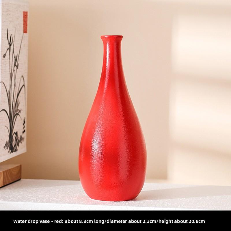 Простая керамическая современная ваза Элегантная глазурованная отделка Подарок на новоселье Домашний декор