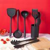 Черный силиконовый набор кухонных принадлежностей с антипригарным покрытием, инструменты для выпечки, кухонные принадлежности, лопатка, ложка, щипцы для еды, кухонный набор