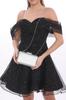 Women's Stylish and Useful Evening Dress Bag Women's Black Skin Matte Evening Dress Portfolio Clutch Bag