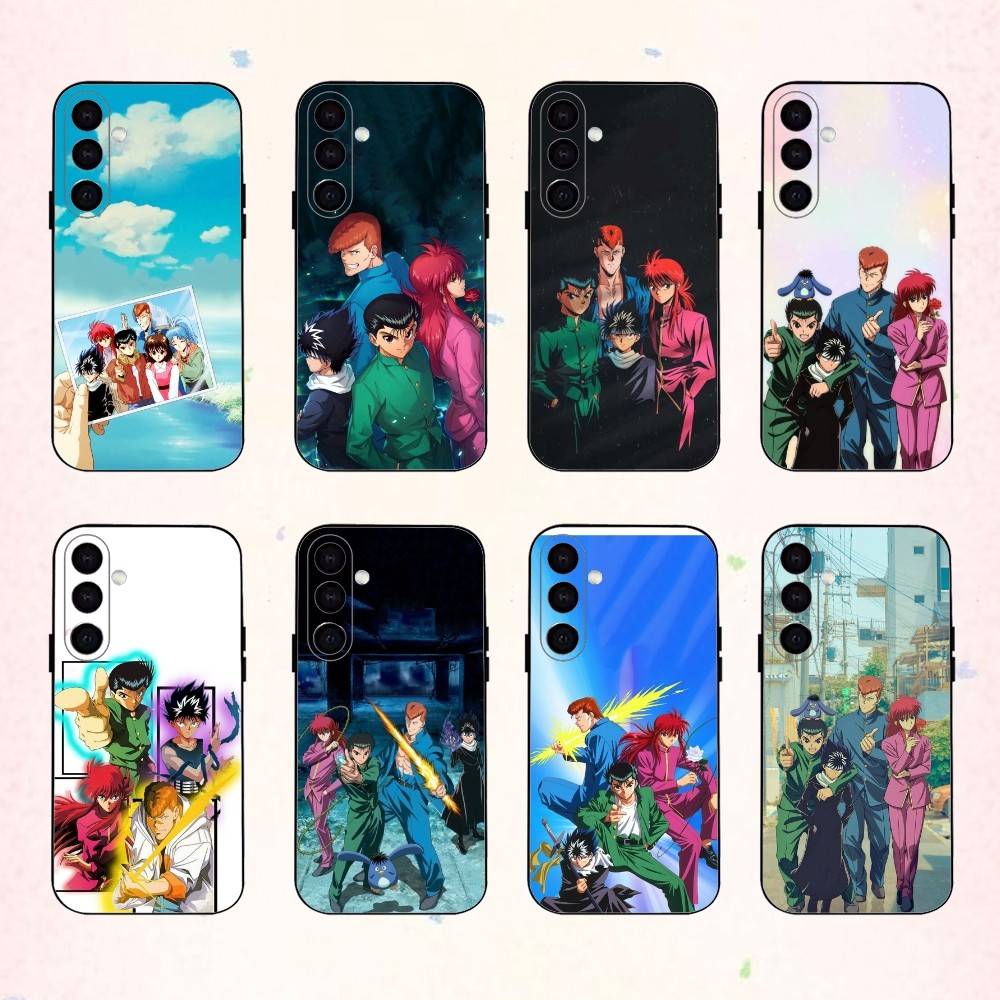 Vintage 90s Anime Yu Yu Hakusho phone Case For Samsung Galaxy A73,A72,A71,A70,A53,A52,A51,Others Soft Black Shell