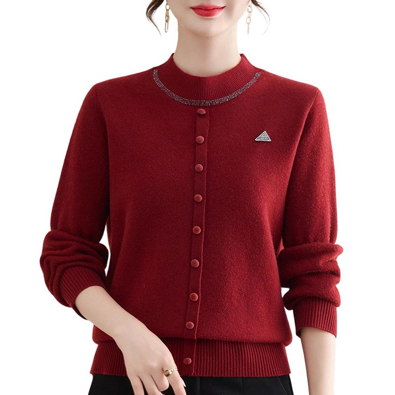 Women's Winter Plus Velvet Knitwear - Stylish Thickened Outfit for 40-60 Years Old