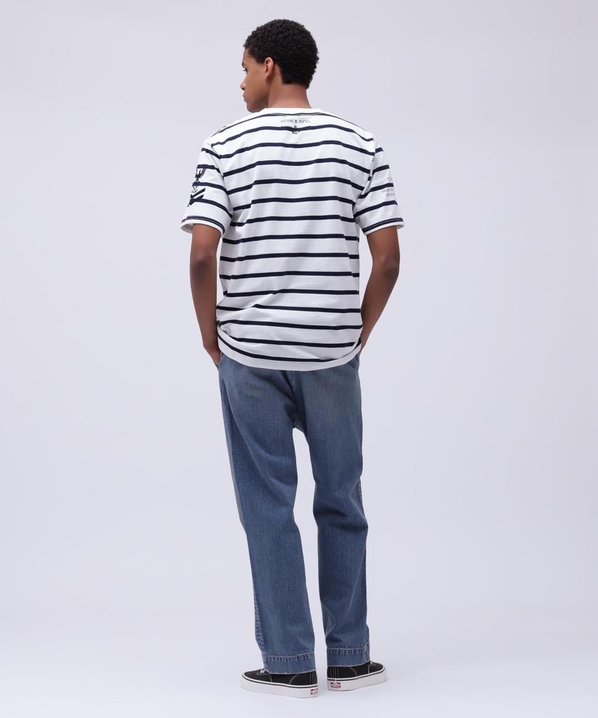 AVIREX NAVAL POCKET T-SHIRT navy border L 783-5934011